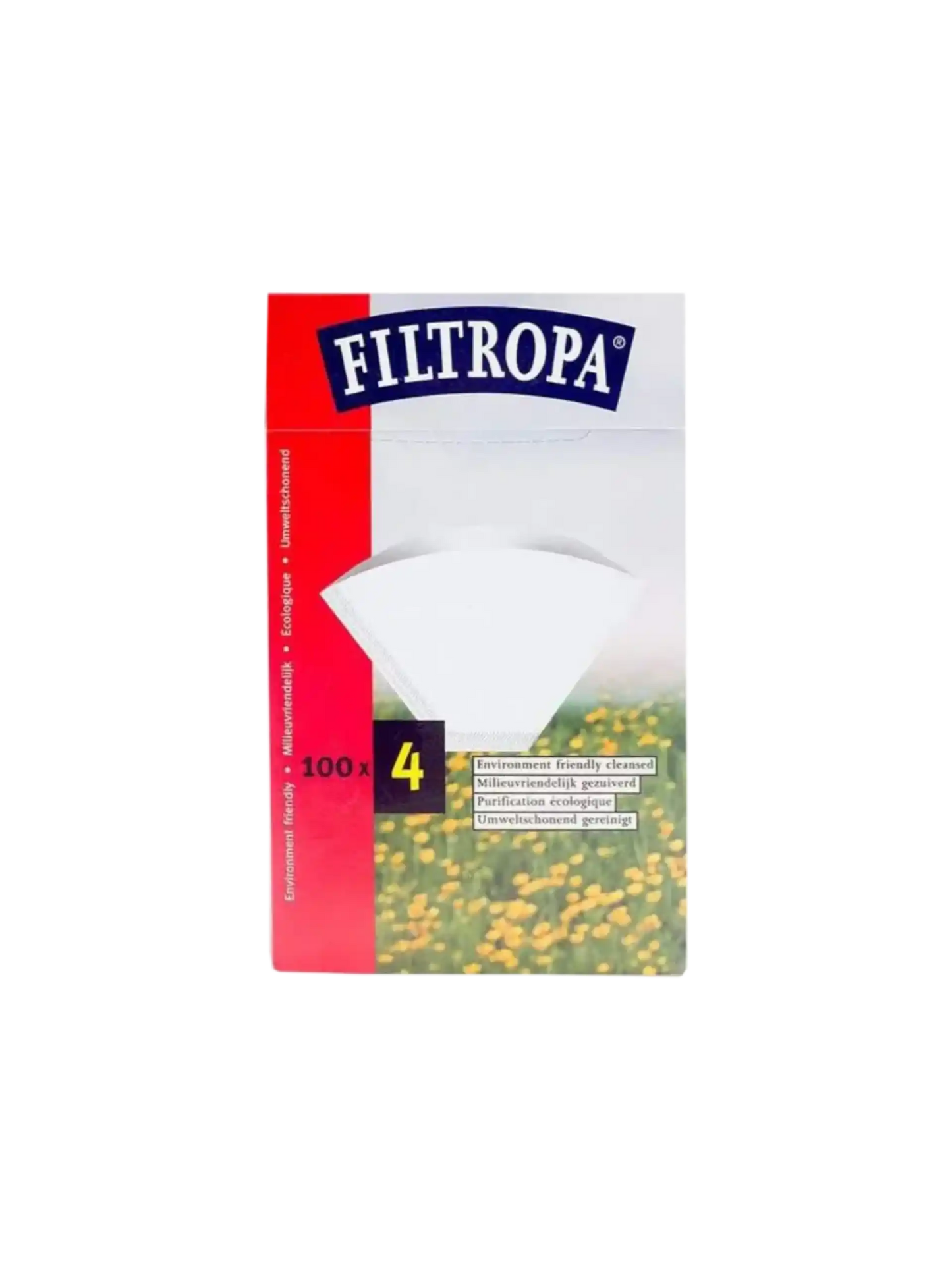 Front view of Filtropa size 4 coffee filters box
