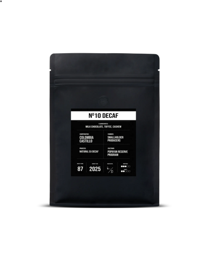 Front view of a specialty coffee bag from Tamp Coffee, a UK-based coffee brand