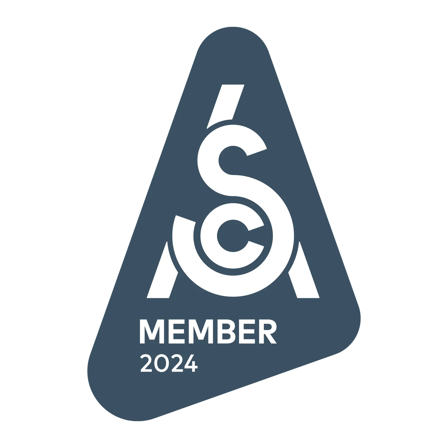 Logo of the Specialty Coffee Association in blue with the wording "Member 2024"